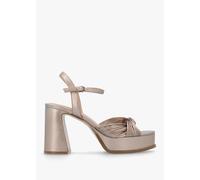 ASH Muse Champagne Platform Block Heel Sandals Size: 40, Colour: Gold