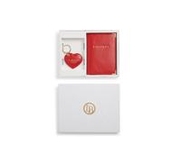 Ash Passport Holder and Key chain Gift Box LaBante London Red One Size