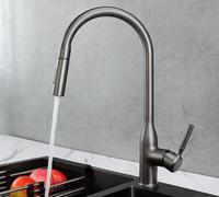 Ash Pull Down Kitchen Faucet Retractable Swivel Tap Modern Design High Arc Easy Clean Single Handle Water Saving Ideal for Home & Kitchen Use