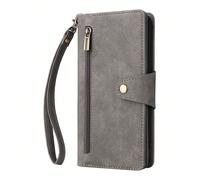 (Ash, Samsung A91/M80S/S10 LITE) Suitable for Samsung S23 mobile phone case rivet buckle card wallet leather case S22 fantasy nine-carat zipper anti-fall protective cover