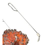 Ash Scraper - Heavy Duty Stainless Steel Poker Tool, Elongated Chimney Charcoal Rake for Ash Disposal | BBQ Fireplaces Pizza Oven Wood Stove Kettle Smokers Grill