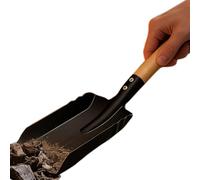 Ash Shovel for Wood Stove - Wooden Handle Coal Scoop, Outdoor Fire Pit Cleaner, Barbecue Utility Tool | Heavy Duty Fireplace Shovel for Garage Backyard Yard Charcoal Ash Cleaning