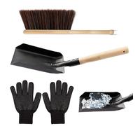 Ash Shovel with Fire Pit Brush - Heavy Duty Coal Kit with Wooden Handle | Cleaning Products for Dust Removal, Fireplaces, Wood Stoves, Fire Pits, Chimneys, Fire Pits, u