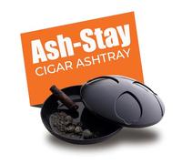 ASH-Stay Sealing Wind & Odor Resistant Indoor/Outdoor Cigar Ashtray - ASHSTAY: Seals in Odors and Ash - Perfect for The Patio or Boat or Indoors Too (Gun Metal)