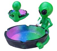 Ash Tray, 4.9inch Funny Green Alien Ashtray for Weed, Fantasy Alien Ash Trays Indoor Weed for Home Office Ornament