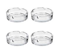 Ash Tray Inside or Outside Chunky Round Glass Ashtrays for Cigarettes | Crystal Clear 10.5 x 3.6cm (4)
