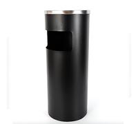 Ash Tray Litter Bin 30L 62CM Standing Ashtray Cigarette Bin Free Standing Stainless Steel Outdoor Rubbish Bin Indoor (Black)