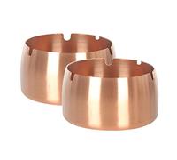 Ash Trays,2 PCS Cigarette Ashtray, Ash Holder for Smokers, Stainless Steel Cigarette Cigar Ashtray Set for Outdoors And Home,Rose Gold,Small