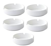 Ash Trays Indoors Square Round Oval Pure White Ceramic Ashtray Restaurant Hotel Home 4 Inches 5-piece