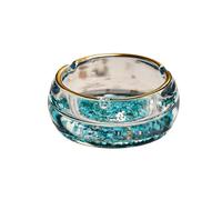 Ash Trays Outdoors Turquoise Bottom Gold Foil Bottom Crystal Glass Ashtray Home Living Room Office Hotel Green Stone Gold Mouth