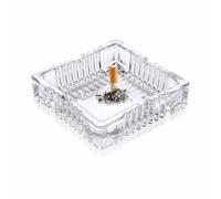 Ash Trays Small High Strength Glass Ashtray Ash Holder For Smokers Cigar Outside Indoor Activities Home Table Bar Pub Crystal Heavy Modern Square Cigarette Ash Collector(Pack Of 1)
