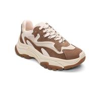 ASH Women's Addict Chunky Dad Sneaker - Fashionable Lace-Up Shoes with Cushioned Sole & Breathable Mesh Upper for Comfort, Fandango/Talc, 8.5-9