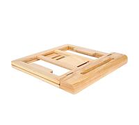 Ash Wood Computer Stand Folding Heighten Desktop Holder for Laptop and Tablet up to 14 Inch, Multifunctional Adjustable Angle Stand with Pen Slot for Study Office Gaming (Light Wood Color)