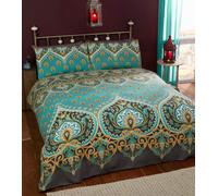 Asha Polycotton Duvet Cover Set With Pillowcase Rapport Home Emerald King