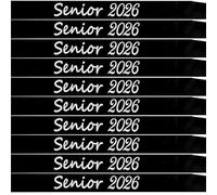 Ashaqshnglee Senior Sash 2026, 10 Pack Black Senior 2026 Satin Sashes with Silver Glitter Letters Graduation Sash Finally Graduated Senior Cheer Sash Party Supplies