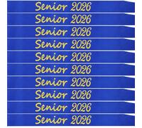 Ashaqshnglee Senior Sash 2026, 10 Pack Blue Senior 2026 Satin Sashes with Gold Glitter Letters Graduation Sash Finally Graduated Senior Cheer Sash Party Supplies