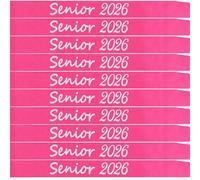 Ashaqshnglee Senior Sash 2026, 10 Pack Hot Pink Senior 2026 Satin Sashes with Silver Glitter Letters Graduation Sash Finally Graduated Senior Cheer Sash Party Supplies