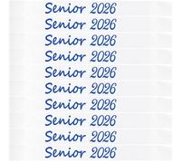 Ashaqshnglee Senior Sash 2026, 10 Pack White Senior 2026 Satin Sashes with Blue Glitter Letters Graduation Sash Finally Graduated Senior Cheer Sash Party Supplies
