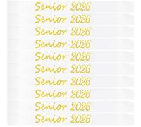 Ashaqshnglee Senior Sash 2026, 10 Pack White Senior 2026 Satin Sashes with Gold Glitter Letters Graduation Sash Finally Graduated Senior Cheer Sash Party Supplies