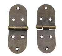 ASHATA 10 Sets 180 Degree Folding Hinges, Round Edges Heavy Duty Flip Top Hinge for Sewing Machine Table, Furniture Door, with Screws Hardware Kit