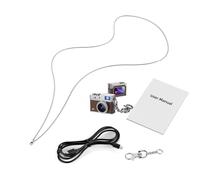 ASHATA 1080P Lightweight Thumb Camera for Dynamic Scenarios with Wide Angle Lens for Vlogging, Keychain Camera for On-The-Go Recording - Portable Wearable Cam, Black (Brown)