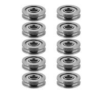 ASHATA 10Pcs 3D Printer U-Groove Wheel Pulley Bearing, Metal U-Groove Sealed Guide Wheel Pulley Rail Ball Bearing Replacement Parts Extruder Accessories U604ZZ 4 * 13 * 4mm