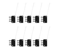 ASHATA 10Pcs Normally Open Micro Switch Long Pin 15A for Game Console Buttons, Water Heater & Electronic Switches, 100,000 Life Cycles