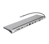 ASHATA 12 in 1 Docking Station, Type C to Dual Same Screen Display USB Hub with VGA PD RJ45, 4K HD Output for Laptops