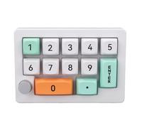 ASHATA 12 Key Mechanical Number Pad,Wired 2.4G, , and Type C Wireless Numeric Keypad, RGB HotSwap Numpad Programmable Keyboard with Joystick Knob Control (White)