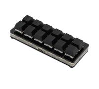 ASHATA 12 Key Programmable RGB Mechanical Gaming Keyboard for PC, Small USB Type C Wired Red Switch Keypad for Designers and Gamers (Black)