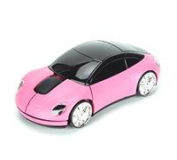ASHATA 2.4G Wireless Mouse, Cute Car Mouse with USB Reciver, 1600DPI Optical Mice for PC Computer Laptop Tablet, with LED Light (pink)