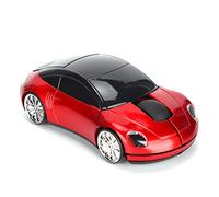 ASHATA 2.4G Wireless Mouse, Cute Car Mouse with USB Reciver, 1600DPI Optical Mice for PC Computer Laptop Tablet, with LED Light (Red)