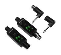 ASHATA 2.4Ghz Wireless XLR Microphone Transmitter Receiver, Automatic Pairing, 24Bit 48kHz Plug On XLR Wireless Mic Adapter for Dynamic Microphone Audio Mixer Guitar Bass (1 for 1)