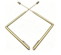 ASHATA 2 Pcs Retractable Dowsing Rod Pen Shaped Water Divining Rod Stainless Steel Gold Plated Telescopic 56cm with Storage Bag for Water Detection (Gold)