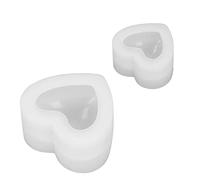 ASHATA 2 Pcs Silicone Mold Heart Shaped 3D Three Dimensional Mirror Mold, Crystal Resin for Aromatherapy Gypsum Soap Making, Non Stick Reusable Love Heart Silicone