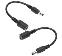 ASHATA 2Pcs 7.4x5.0mm Female to 5.5x2.5mm Male DC Power Extension Cable for HP Laptop, Fast Charge Transfer, Black