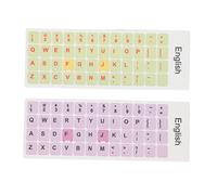 ASHATA 2Pcs Computer Keyboard Skins, Colorful English Keyboard Stickers for PC Computer Laptop Notebook Desktop (D)