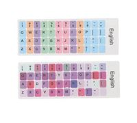 ASHATA 2Pcs Computer Keyboard Skins, Colorful English Keyboard Stickers for PC Computer Laptop Notebook Desktop (E)