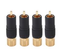 ASHATA 2Pcs Video Male Plug Adapter, 24K Gold Plated Audiophile Solder AV Connector with Brass Stoving Varnish Self Locking Design for Mixers Sound Amplifier Equipment