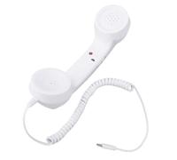 ASHATA 3.5mm Telephone Handset, Type C Wired Cell Phone Receiver with Microphone Speaker, Volume Control, Classic Telephone Receiver for Cellphone Video Call Conference (White)
