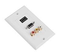 ASHATA 3-in-1 Multimedia Wall Plates Socket Panel, 3-in-1 Composite HDMI VGA Ports, Multi-level Protection, Supports 1080P Output