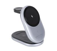ASHATA 3 in 1 Wireless Charging Station, 15W Fast Charging Wireless Charger with Magnetic Stand Multi Angle Adjustable Universal Compatibility for Phone Watch Earbuds