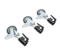 ASHATA 3pcs Photography Light Wheels with Brake Lock, 360° Casters for 25mm Light Stand Studio Live Streaming, Metal, Quiet, Smooth Movement