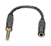 ASHATA 4.4mm Balanced Male to 3.5mm Stereo Female Adapter Cable with Core Material for NW-ZX507 DMP-Z1 NW-ZX300A NW-WM1Z, Gold Plated Connectors for Lossless Sound, Durable 15cm, Compatible with