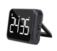 ASHATA 4 Inch LED Digital Large Display Visual Timer, 99 Minutes Countdown Count Up, Adjustable Brightness,Magnetic, Makeup Mirror LED, Easy for Kids, Loud or Mute Volume (black)