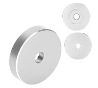 ASHATA 45 RPM Record Turntable Adapter, Large Hole Conversion Sheet, Black Clamp Adapter for Most Big Hole Records, Aluminum Stabilizer for Smooth Playback (Silver)