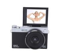 ASHATA 4K Digital Camera for Photography, 16X 64MP Vlogging Camera with Fill Light, 2.88 Inch Flip Screen, Auto Focus, AI Image Stabilization, Travel Cam for Beginner (Black)