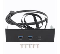 ASHATA 5.25 Inch 10Gbps/20Gbps USB 3.2 PC Front Panel, Front Panel Hub Optical Drive Extension Panel GEN2x2 USB A TYPE C 3 Ports 19 Pin for PC Computer