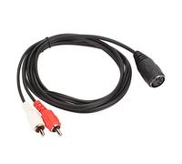 ASHATA 5 Pin DIN Female to 2 Male Cable, Strong Grip Sound Adapter Cable, for CD Player, VCR, DVD, Phono