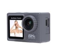 ASHATA 5K Action Camera, 24MP WiFi Sports Camera with 170° Wide Angle & Anti Shake Dual Screen Design Water Proof 30M for Motorcycle Skiing Biking Underwater Recording